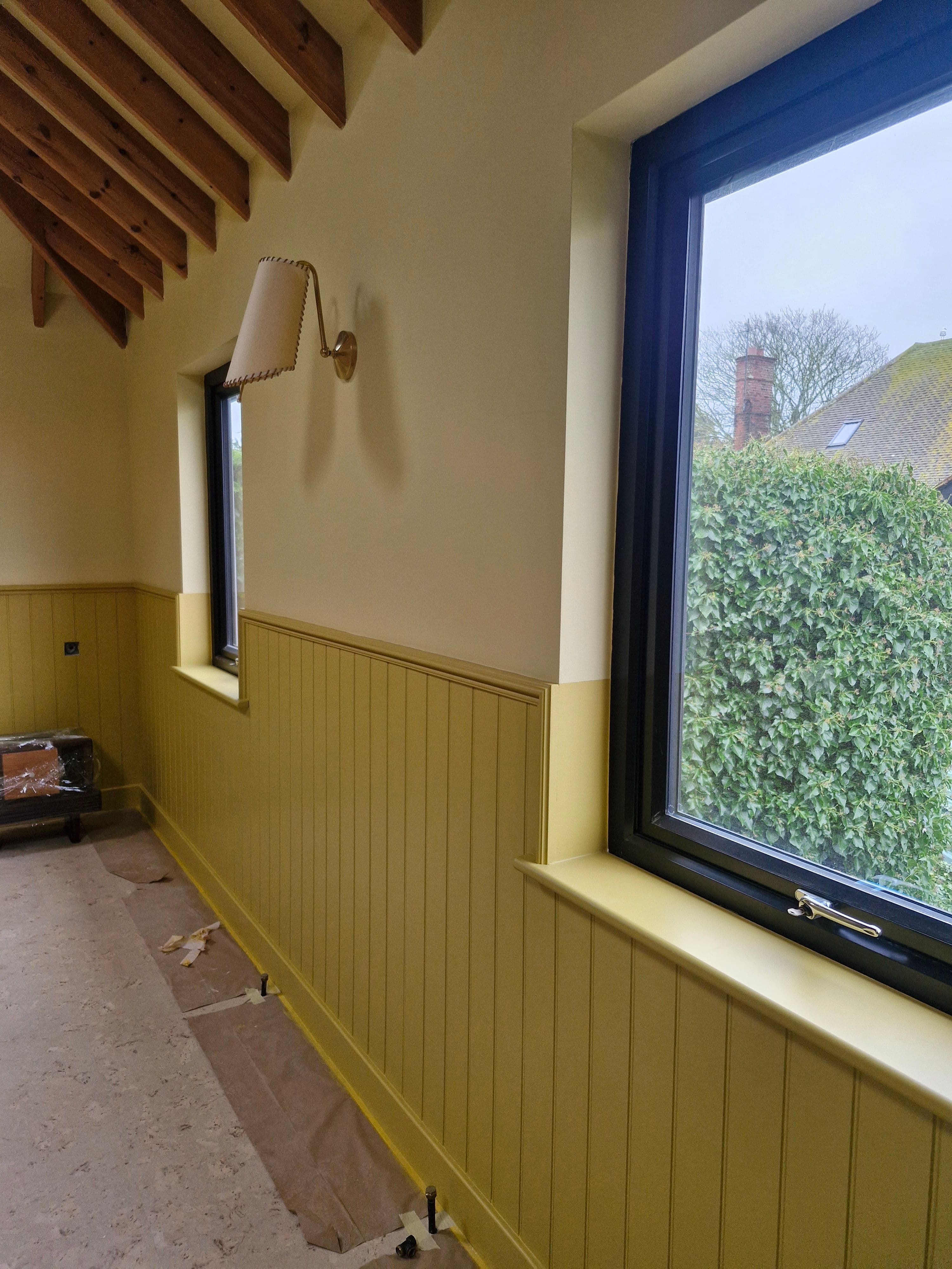 Garden studio interior panelling